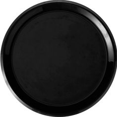 an empty black plate on a white background