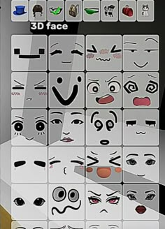 an animated face game with many different faces and eyes, including one that is drawn on the