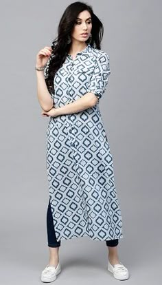 Long Kurti With Jeans, Kurtis Design, Simple Kurta, Simple Kurti, Indian Kurti, Simple Kurta Designs, Simple Kurti Designs, Long Kurti Designs