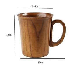 a wooden cup with measurements for it