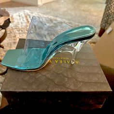 Clear Slipper With Clear Wedge Hill. Clear Wedges, Glass Slippers, High Wedges, Glass Slipper, Pretty Shoes, Women's Shoes Sandals, Eye Candy, Shoes Sandals, High Heels