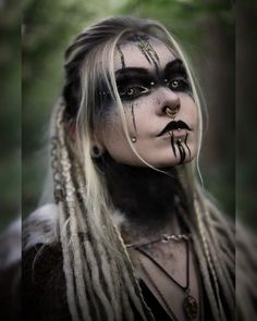 Norse Pagan Makeup, Celtic Witch Makeup, Wood Witch, Celtic Makeup, Celtic Witch, Pagan Makeup, Warrior Makeup, Viking Makeup, Vikings Halloween