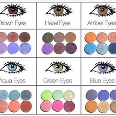 What eyeshadow is best for your eye color?? Just go straight across the COLOR wheel or stay real close to your COLOR family.. Remember; Color theory is the core of all beauty--COLORS247 Shadow Magic, Amber Eyes, Aqua Eyes, Makeup Eyes, Gel Liner