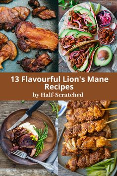 the cover of 13 flavorful lion's mane recipes