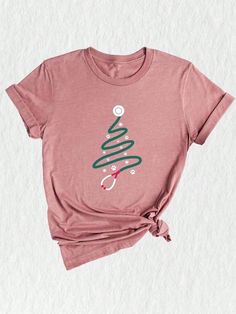 Looking for the perfect Christmas gift for a veterinarian or nurse? Check out our collection of Nurse Christmas Shirts and Dogtor Tees!Stethoscope Christmas Shirt, Veterinarian Christmas Gift, Nurse Christmas Shirt, Dogtor Shirt, Animal Doctor Tee Mauve Heather Casual  Short Sleeve  Animal,Cartoon,Christmas,Colorblock,Figure,Geometric,Graphic,Letter,Striped,Plants,Textured Pattern    Women Clothing, size features are:Bust: ,Length: ,Sleeve Length: Healthcare Christmas Shirts, Medical Christmas Shirts, Nurse Christmas Shirts, Plant Texture, Animal Doctor, Vet Tech Gifts, Tech Gift, Cartoon Christmas, Christmas Tree Shirt