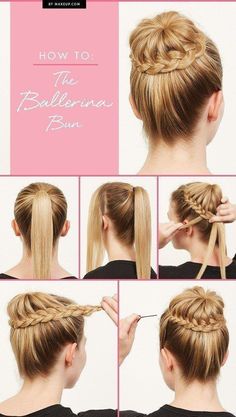 We all dream of being a ballerina  but if you have two left feet, you can still look like one. Perfect for girls with long hair that love a pretty updo hairstyle, follow our hair tutorial for the perfect ballerina hairstyle. Penteado Cabelo Curto, Braided Hairstyles Updo, Hair And Beauty, Braided Bun, Long Hairstyles, Hair Color Ideas, Hair Designs, Hairstyle Ideas, Hair Updos