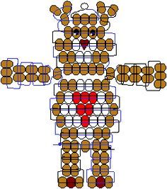 an image of a teddy bear made out of circles and dots on the bottom half of it