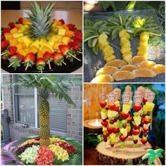 various pictures of fruits arranged in the shape of letters