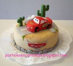 Tortas decoradas, Pasteles, cupcakes, fondant, azúcar Cars Torte, 4de Verjaardag, Cupcakes Fondant, Carousel Cake