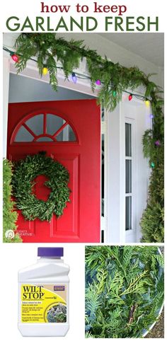 how to keep garland on the front door for christmas and new year's eve