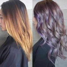 Smokey Lilac Hair, Smokey Purple Hair, Colorful Hairstyles, Purple Ombre Hair, Violet Hair, Modern Salon, Light Hair