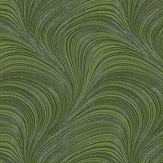 an abstract green wallpaper pattern with wavy lines and swirls on the back ground