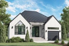 this is a computer rendering of these modern house plans