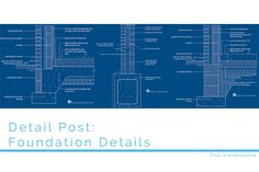 a blueprint shows details for the post foundation details