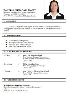 a professional resume with no work experience is shown in this image, it shows the profile and