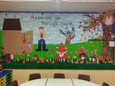 this is an image of a classroom wall with children's artwork on the front