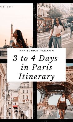 paris with the eiffel tower in the background and text that reads, 3 days in paris itinerary