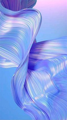 an abstract blue and purple background with wavy lines in the shape of a flower or leaf