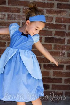 This is a PDF pattern for instant download for this beautiful Cinderella inspired dress. THIS IS NOT A FINISHED DRESS, it is for the pattern that show you and teach you step by step how to sew it!My little girl wants to wear princess dresses everyday....all day. Store bought costumes never hold up, are itchy, a pain to wash and to top it off expensive. It was such a fight to get her to change out of her play dresses to run an errand; so I created a soft, comfortable, wearable princess dress she Cinderella Inspired Dress, Cinderella Ball Gown, Princess Dress Patterns, Cinderella Ball, Fairy Costume Diy, Everyday Princess, Dresses Everyday, Peasant Style Dress, Dress Everyday