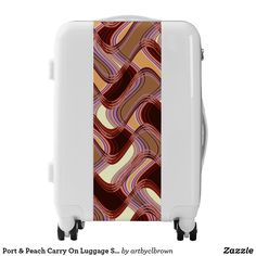 Want your luggage to stand out on the conveyor belt? It will do just that with the Port & Peach Carry On Luggage Suitcase designed by Artist C.L. Brown which features an abstract kinetic light painting edited extensively for design in sumptuous shades of dark peach, brown sugar, and port wine with pale pink, baby blue, and soft yellow accents that you’ll love. The fully lined interior contains multiple mesh & sealed pockets for improved packing as well as a lid compartment & compression >>> Designer Luggage, Third Base, Conveyor Belt, Luggage Suitcase, Carry On Luggage, Unique Designers