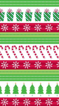 a christmas sweater with candy canes and snowflakes on the bottom, along with green and red stripes