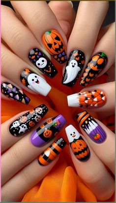 Nail Designs Fun, Halloween Toe Nails, Halloween Nail Ideas, Minimalist Halloween, Halloween Acrylic, Minimalist Nail, Halloween Acrylic Nails