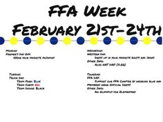 a poster with the words fea week written in black and yellow dots on it