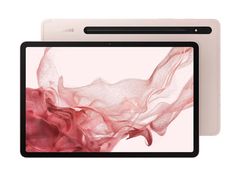 the back side of an ipad with a pink background