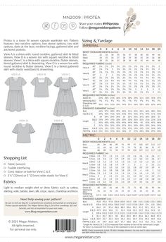 the sewing pattern for this dress is very easy to sew