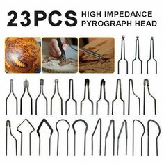 many different tools are shown with the words 23 pcs high imppenance photography head