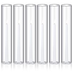 PRICES MAY VARY. Add a Stylish Touch to Space: you will get 12 pieces of hurricane glass candle holders in clear color, simple but classic, which can satisfy your different decoration demands and can match well with your home decoration, the quantity is also sufficient for you to use and replace in daily life Open Ended Candle Cover: the hurricane cylinder candle holders are about 2.5 inches/ 6.35 cm in width and about 14 inches/ 35 cm in height, which are open at both ends without a bottom, app Taper Candle With Glass Sleeve, Candlesticks In Glass Cylinders, Pillar Candles In Glass Cylinders, Clear Glass Cylinder Candles Wedding, Cylinder Candle Holders, Clear Glass Pillar Candle Holders, Clear Candle Holders, Clear Candles, Pillar Holders