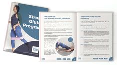 a brochure with an image of a woman doing exercises on her stomach and the words, stop glut program