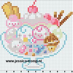 a cross stitch pattern with an image of a teapot