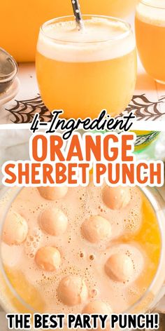 Creamy orange sherbet combined with fizzy soda makes this orange sherbet punch a delicious choice to make for a party. Sherbert Punch Alcoholic, Orange Sherbet Punch, Orange Punch Recipes, Garfield Party, Fall Punch Recipes, Drinks Homemade, Apple Fries, Sherbet Punch Recipes, Party Punches