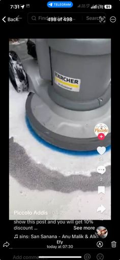 a close up of a vacuum on the ground