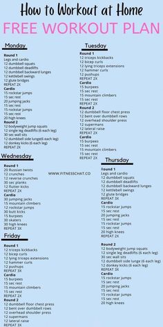 Weekly Workout Schedule At Home No Equipment, At Home Work Outs For Women Fat Burning, Full Week Workout Plan At Home, Free Workout Plan, Work Out Schedule For Women At Home, 75 Hard Challenge Workout Plan, Workout Plans At Home, Fitness Routine For Beginners, Workout Routines At Home