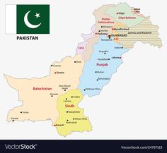 pakistan map with flag and country name