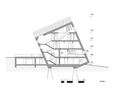 an architectural drawing shows the plan for a house with multiple levels and floors, as well as stairs