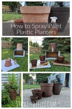 how to spray paint plastic planters in the garden with pictures and instructions on how to use them