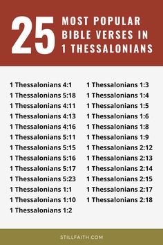 the 25 most popular bible verses in 1 thessalonians, with an image of