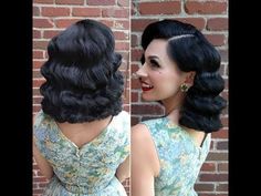 Vintage Waves Hair, Youtube Hair, Vintage Hair Styles, Marcel Waves, Hair Retro, Vintage Updo, Vintage Hairstyles Tutorial, Pinup Hair