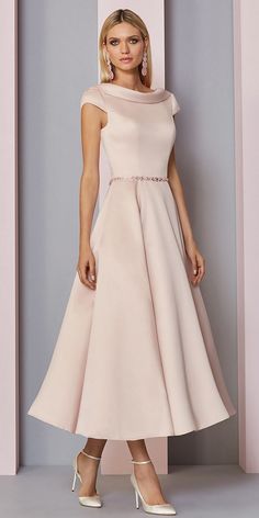 Sleeveless Pink Mother Of The Bride Dress For Wedding, Pink Sleeveless Mother Of The Bride Dress For Wedding, Portrait Neckline, Mob Dresses, Beauty Dress, Mothers Dresses