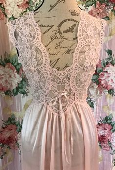 New Rare Blush Pink Olga Nightgown Spring Pink Lace Nightgown, Feminine Flowy Sleepwear, Pink Lace Feminine Gown, Feminine Pink Lace Gown, Spring Wedding Night Pink Sleepwear, Pink Delicate Lace Sleepwear For Spring, Flowy Nightgown For Wedding Night, Pink Feminine Sleepwear For Wedding, Feminine Pink Sleepwear For Wedding