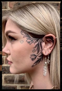 Tattoo inspiration on face - Flowers Tattoo Inspiration Feminine Face, Throat Tattoo