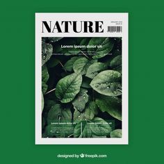 the cover of nature magazine with green leaves