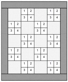 a square puzzle with numbers on it