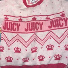 Accepting Offers! Perfect Juicy Sweater. Never Worn But Has Been Washed Once. Sooo Soft. Adorable Crown And Heart Detail On Front. Pink Stripes Around The End Of The Sleeves, And Around The Neck And Bottom Of Sweater. Tag Says Xs But Honestly Looks Like An S. For The Princess In Your Life!! Juicy Couture Sweater, Juicy Couture Logo, Couture Tops, Pinterest Outfits, Pink Princess, The Princess, Pink Stripes, Clothes Pins, Wolves