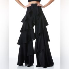 Brand New With Tags. Organza Pants, Corset Pants, Black Strapless Jumpsuit, Latest Designer Dresses, High Low Gown, Pleated Jumpsuit, Ruffle Pants, Upcycle Jeans, Fun Pants