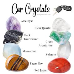 Crystals For Car, Witchcraft Protection, Crystals Witchcraft, Crystal Healing Chart, Magic Stones, Crystal Power, Crystal Cave