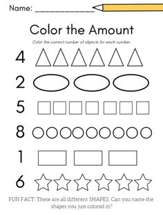 the printable worksheet for numbers and shapes to practice number recognition in children's handwriting